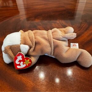 Vintage TY Beanie Baby Wrinkles the Bulldog 1996 Retired w Tags